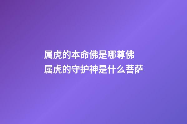 属虎的本命佛是哪尊佛 属虎的守护神是什么菩萨